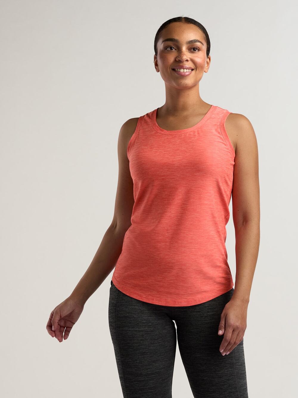 Title Nine Grace Tank Top $45 Orange Size XL Activewear UPF 50 Back Ruching